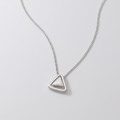 A43314 s925 silver triangle unique elegant simple hollowed necklace
