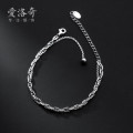 A33338 s925 sterling silver chic simple charm bracelet