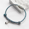 A34964 s925 sterling silver vintage thai silver charm bracelet