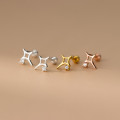 A44386 s925 sterling silver simple hollowed rhinestone stud fashion earrings