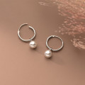 A35557 s925 sterling silver circle simple chic cute fashion earrings