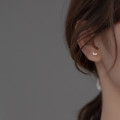 A36681 s925 sterling silver leaf earrings