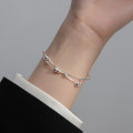 A36068 s925 sterling silver big bead doublelayer charm bracelet