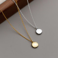 A37193 s925 sterling silver circle necklace