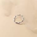 A34335 s925 sterling silver vintage silver twist weave ring