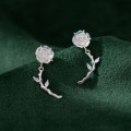 A40925 s925 sterling silver rose stud trendy sweet earrings