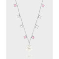 A41144 natural shell flower cubic zirconia sterling silver s925 necklace
