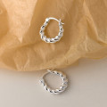 A41905 s925 sterling silver twist geometric gold metal earrings