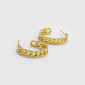 A33590 925 sterling silver statement unique hollowed chain earrings