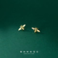 A33903 s925 sterling silver unique fashion bee earrings