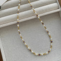 A43883 s925 sterling silver colorful square cubic zirconia trendy necklace