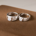 A45432 s925 sterling silver simple unique rhinestone ring