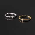 A36233 s925 sterling silver simple trendy rhinestone rhinestone square ring