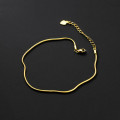 A34284 s925 sterling silver simple snakechain chain anklet chi bracelet