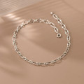 A34297 s925 sterling silver anklet simple trendy oval chain unique fashio bracelet