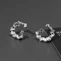 A43375 s925 sterling silver simple weave stud design earrings