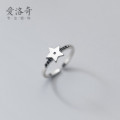 A32190 s925 sterling silver silver star vintage adjustabl ring