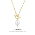 A35325 s925 sterling silver vintage fashionOT baroque pearl necklace