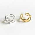 A32678 925 sterling silver simple braided twist red adjustable ring