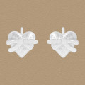 A44286 butterfly heart stud sterling silver s925 heartshape earrings