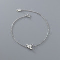A36473 s925 sterling silver trendy rhinestone charm bracelet