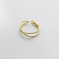 A35462 s925 sterling silver circle doublelayer simple chic earrings