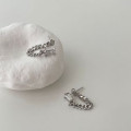 A33941 925 sterling silver minimalist silver unique white rhinestone earrings