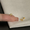 A44431 s925 silver dragonfly stud cute unique elegant earrings