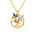 A45866 tree s925 sterling silver pendant fashion unique butterfly necklace