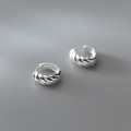 A35717 s925 sterling silver twist simple chic trendy earrings