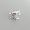 A32645 s925 sterling silver irregular adjustable ring