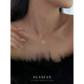 A43026 s925 sterling silver tree pendant unique trendy hollowed wood necklace
