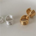 A41392 sterling silver simple elegant earrings