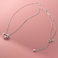 A40728 s925 sterling silver rhinestone heart design necklace