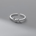 A36554 s925 sterling silver unique simple rope ring