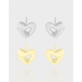 A42640 design hollowed heart stud sterling silver s925 earrings