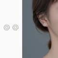 A36362 s925 sterling silver initial earrings