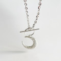 A32868 925 sterling silver simple moon necklace