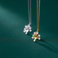 A36890 s925 sterling silver simple rhinestone tree necklace
