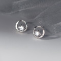 A38494 s925 sterling silver rhinestone stars circle stud elegant grade earrings