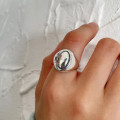 A32573 designer 925 sterling silver oval vintage ring