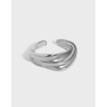 A33543 design minimalist irregular wrinkleds925 sterling silver adjustable ring