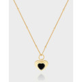 A38704 design heart agate gold sterling silver s925 quality necklace