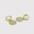 A33592 s925 sterling silver fashion vintage simple circle earrings