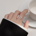 A36278 s925 sterling silver sweet hexagram adjustable ring