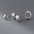 A38109 s925 sterling silver heart rhinestone grade elegant heartshape earrings