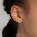 A45697 s925 sterling silver flower stud fashion dainty earrings