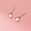 A35461 s925 sterling silver cute circle heart earrings