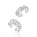 A42573 circle tree clipon s925 sterling silver unique elegant earrings