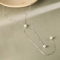 A32978 tassel design 925 sterling silver chic simple necklace